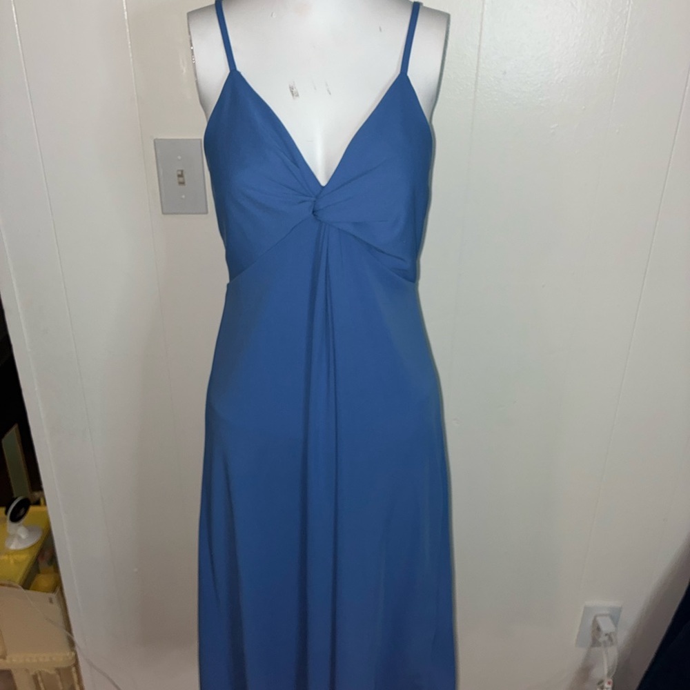 Elegant Blue Spaghetti Strap Dress